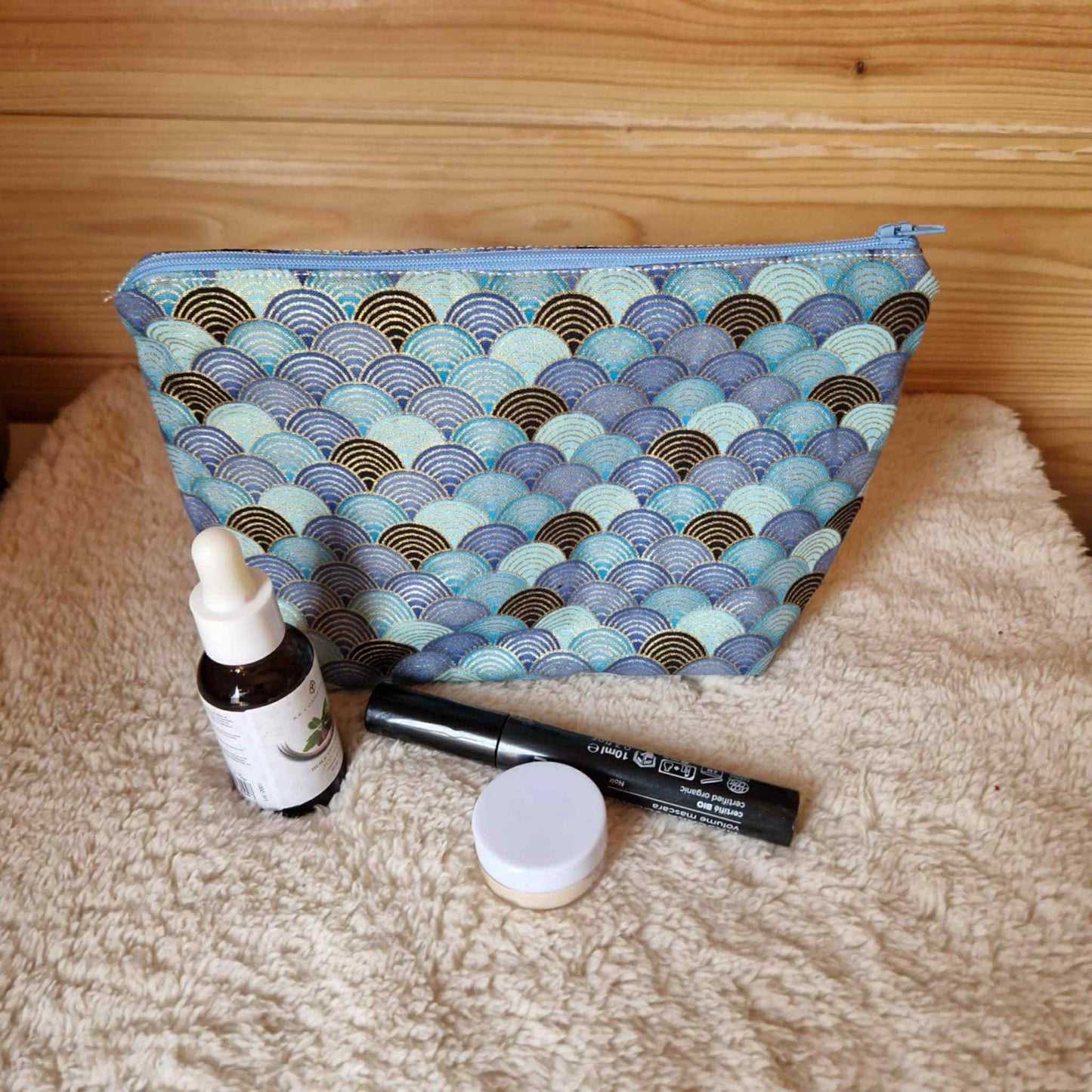 Grande trousse maquillage "vagues japonaises"