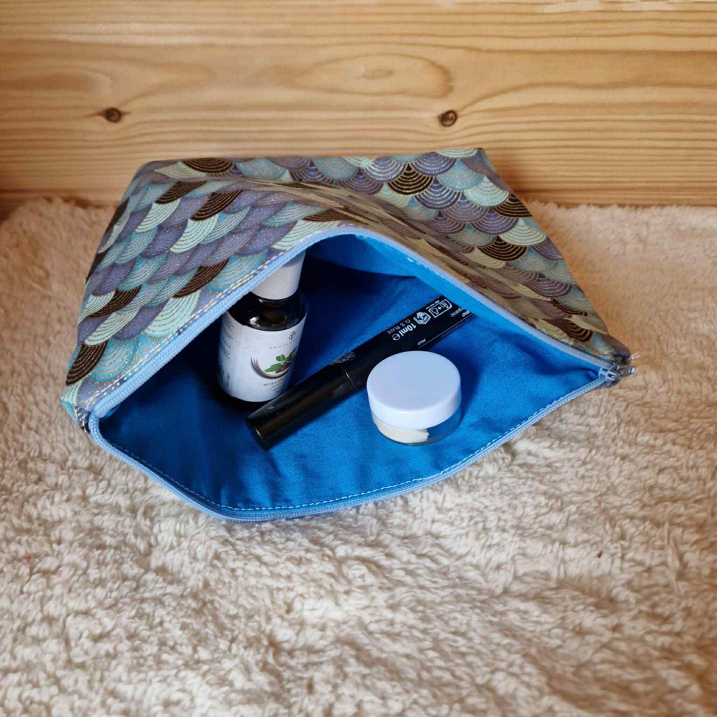 Grande trousse maquillage "vagues japonaises"