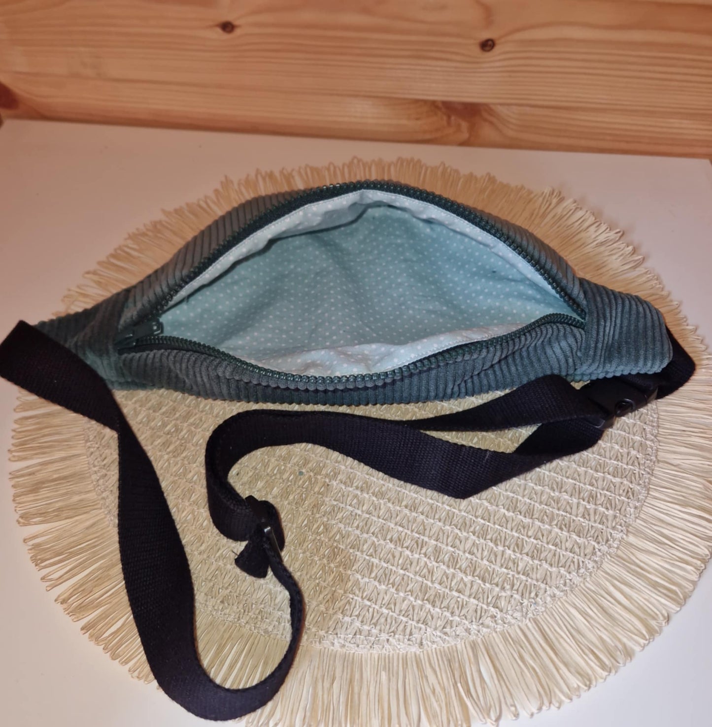 Sac banane velours - vert