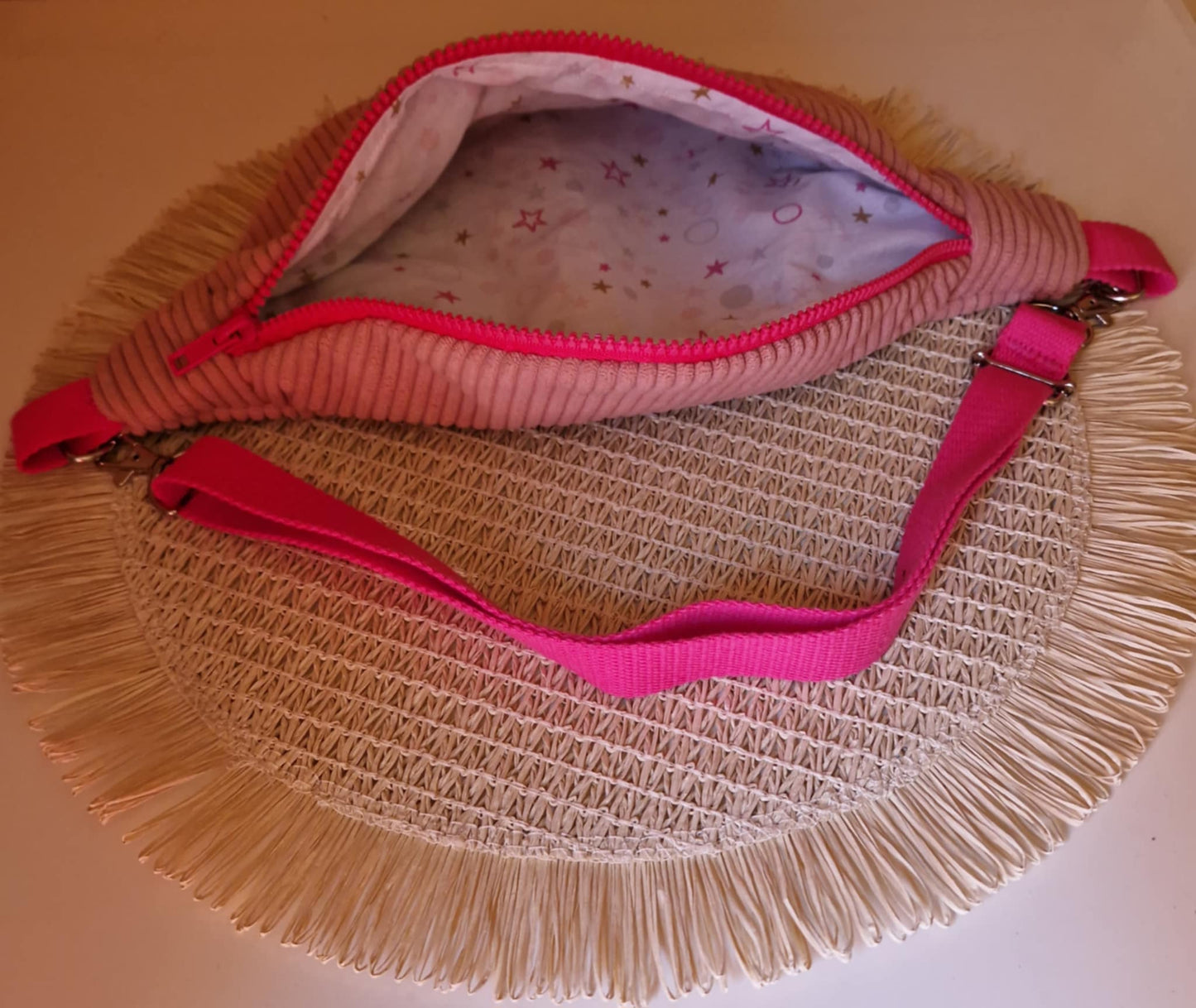 Sac banane velours - rose