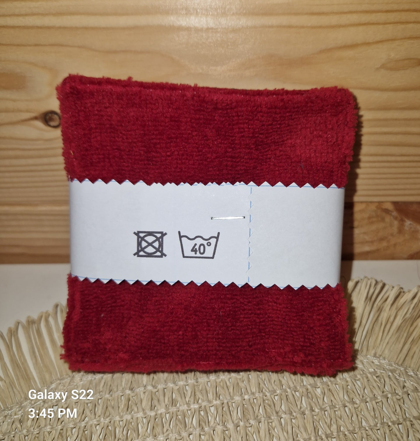 Lot 5 lingettes "fleuries rouges" - bambou