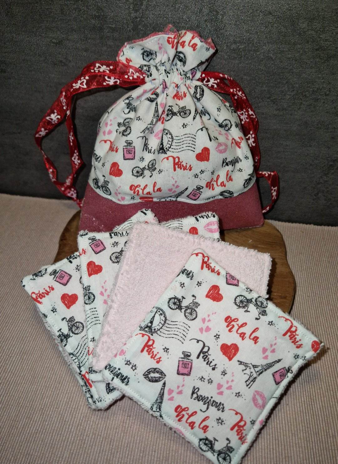 Pochon bi-matière 10 lingettes "Paris"