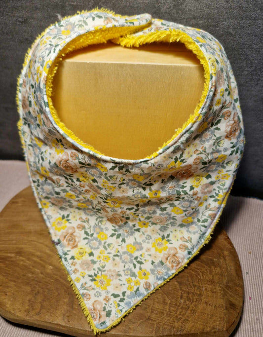 Bandana "stylé liberty jaune" - éponge de coton