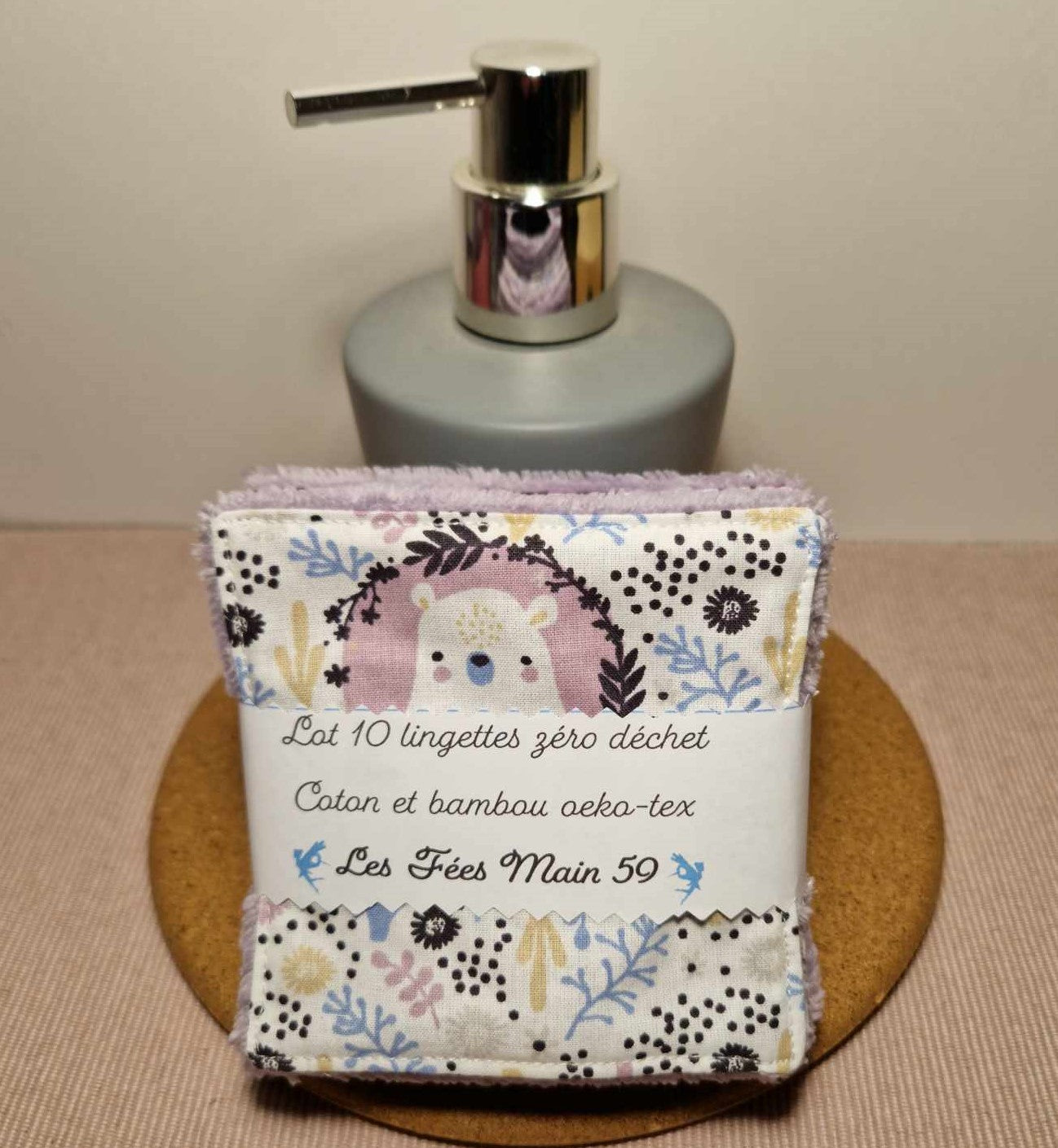 Coffret bébé "Ours"- mauve