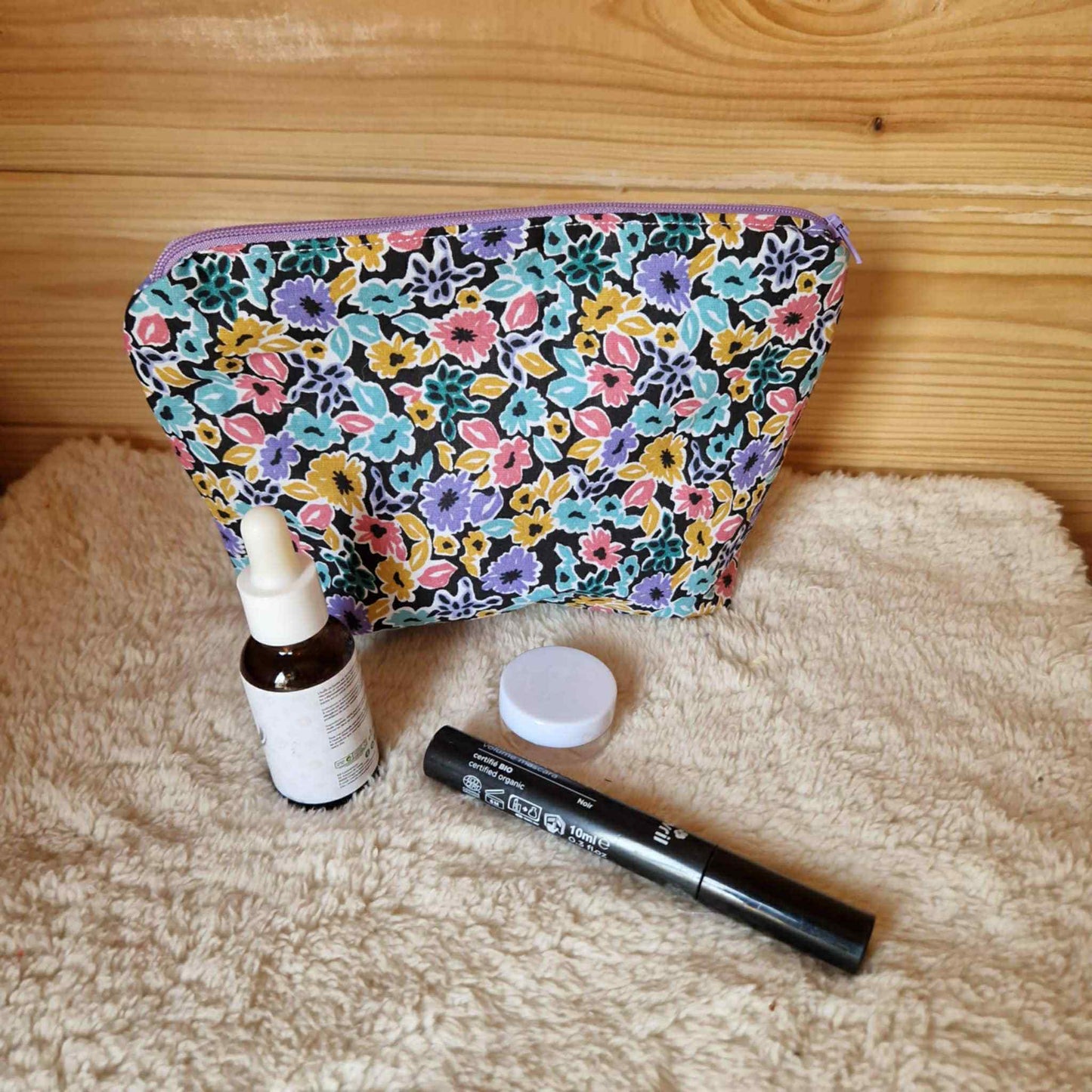 Grande trousse maquillage "fleurie pop et colorée"