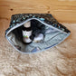 Grande trousse maquillage "feuillage bleu turquoise"